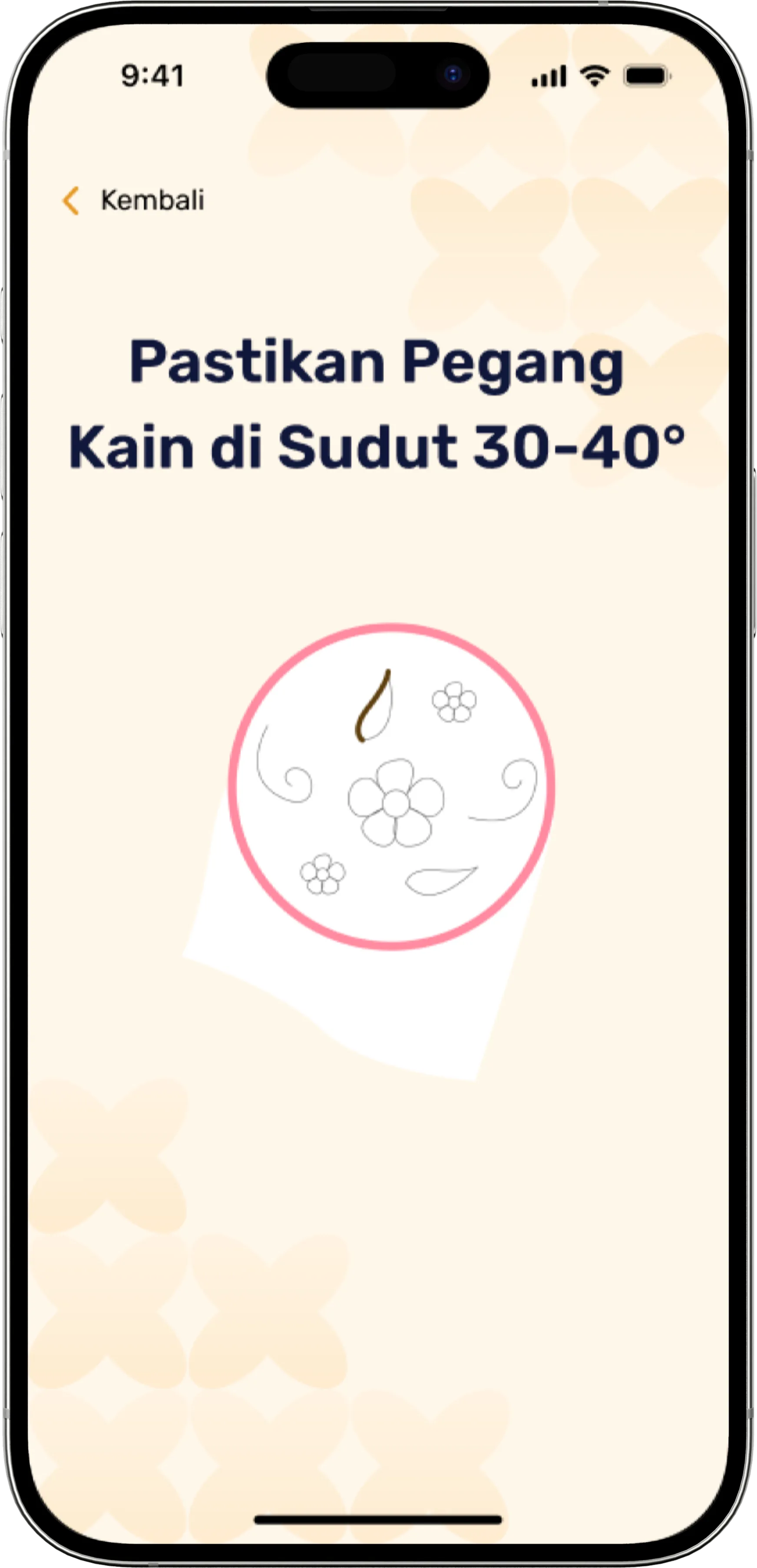 Nyanting iPhone app guiding fabric tilt angle